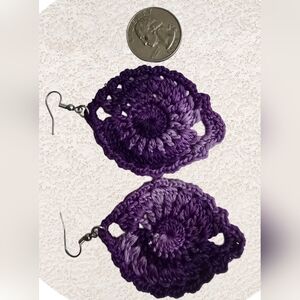 Handcrafted Purple Crochet Earrings